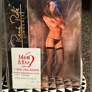 Rene Rofe crochet net thigh highs
Black, one size New